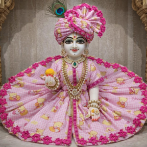 Laddu Gopal Vrindavan Pink Teddy Cotton Summer Poshak and Pagdi