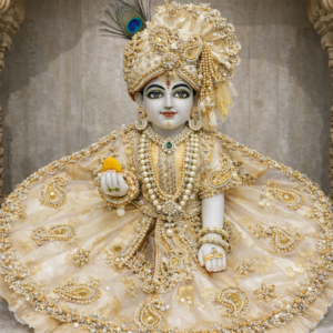 Maharaj Pearl Ivory Divine Shringar Poshak with Heavy Beaded Pagdi