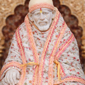 Pastel Floral Cotton Sai Baba Summer Dress with Peach Designer Border Comfortable Sai Baba Poshak