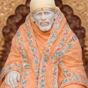 Premium Peach Cotton Sai Baba Outfit with Floral Handwork Handmade Sai Baba Shringar Dress