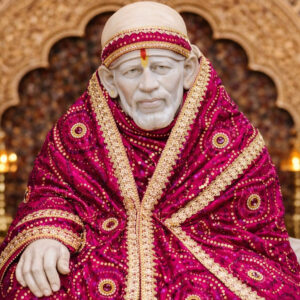 Royal Magenta Silk Blend Sai Baba Poshak with Designer Border Shirdi Sai Baba Fancy Dress