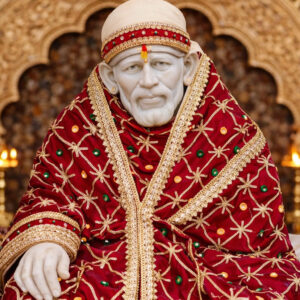 Royal Red Sai Baba Designer Dress with Heavy Gold Embroidery Temple Special Sai Baba Poshak