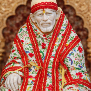 Summer Special Floral Cotton Sai Baba Dress with Red Designer Border