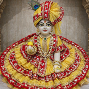Vrindavan Haldi Kumkum Frill Designer Poshak Pagdi for Laddu Gopal