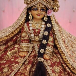 Maroon Brocade Designer Radha Rani Dress with Heavy Zari Work